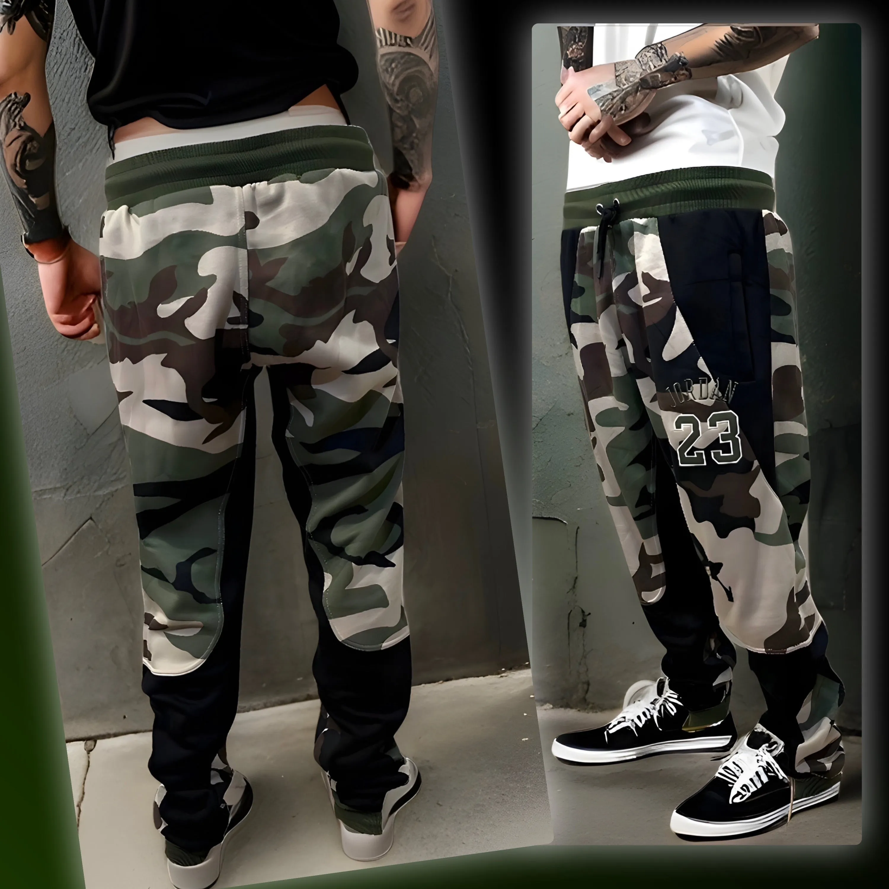 ^23 JORDAN^ (CAMO) LUXURY JOGGER SWEATPANTS (EMBROIDERED)