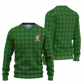 Accotts Irish Clan Tartan Knitted Sweater with Coat of Arms