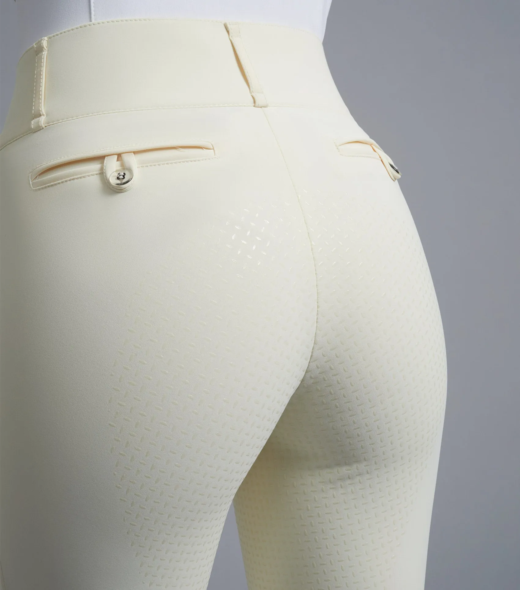 Aradina Ladies Full Seat Gel Competition Riding Breeches Vanilla