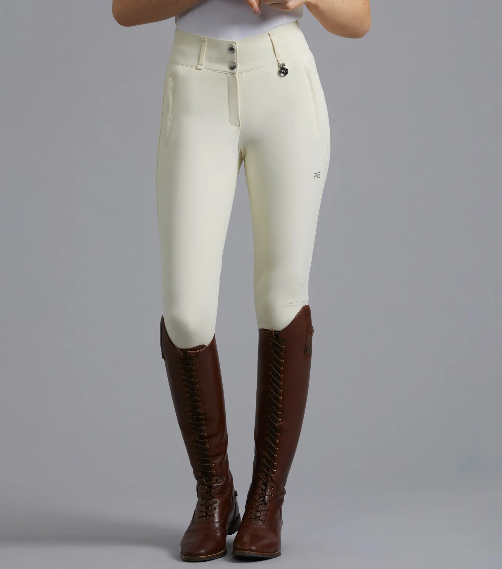 Aradina Ladies Full Seat Gel Competition Riding Breeches Vanilla