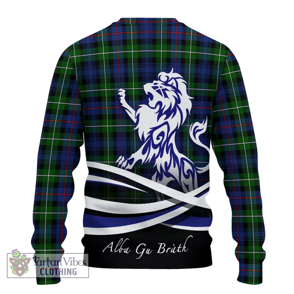 Baillie Tartan Ugly Sweater with Alba Gu Brath Regal Lion Emblem