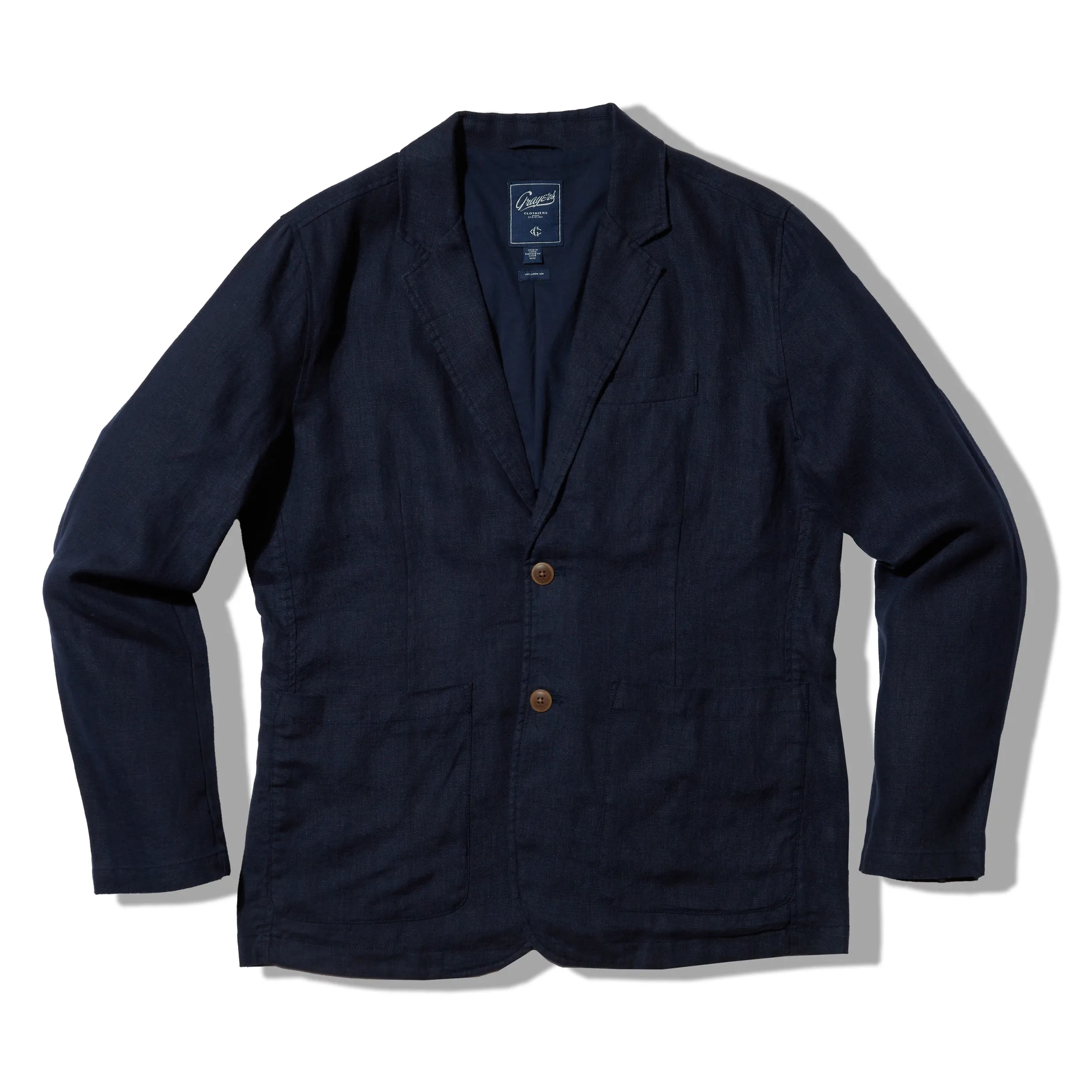 Bal Harbour 2 Button Linen Blazer - Navy