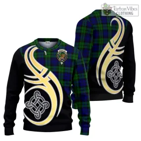 Bannatyne Tartan Ugly Sweater with Family Crest and Celtic Symbol Style