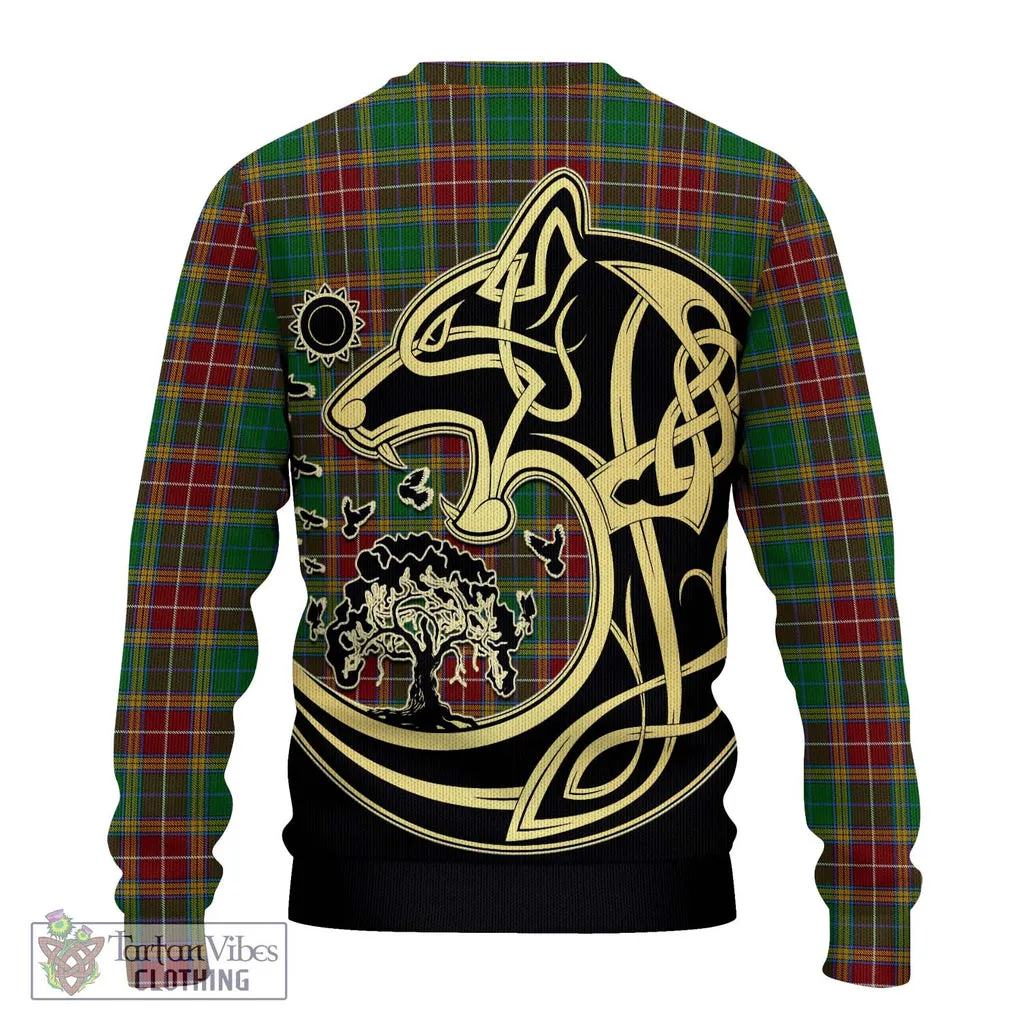 Baxter Tartan Ugly Sweater with Family Crest Celtic Wolf Style