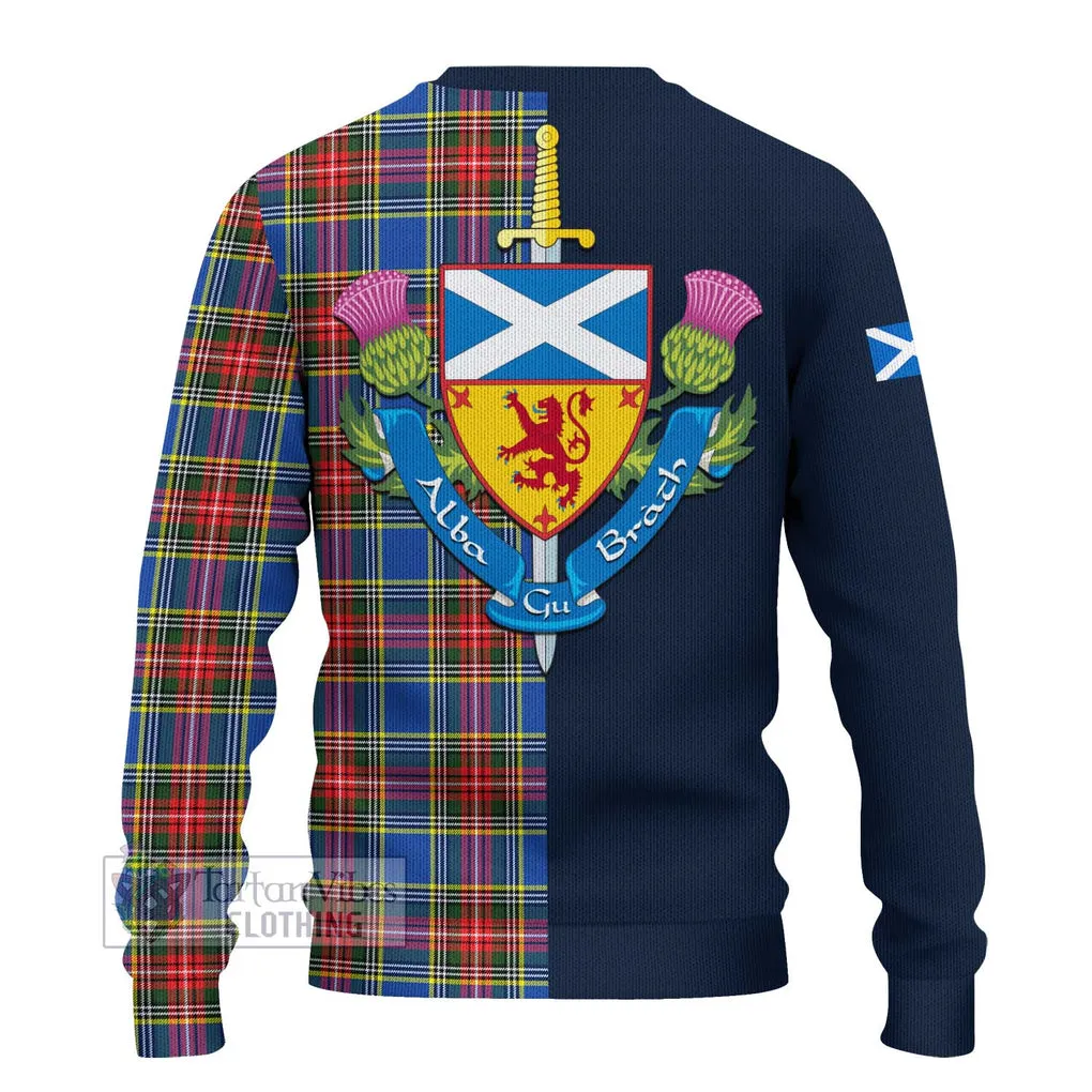 Bethune Tartan Ugly Sweater with Scottish Lion Royal Arm Half Style