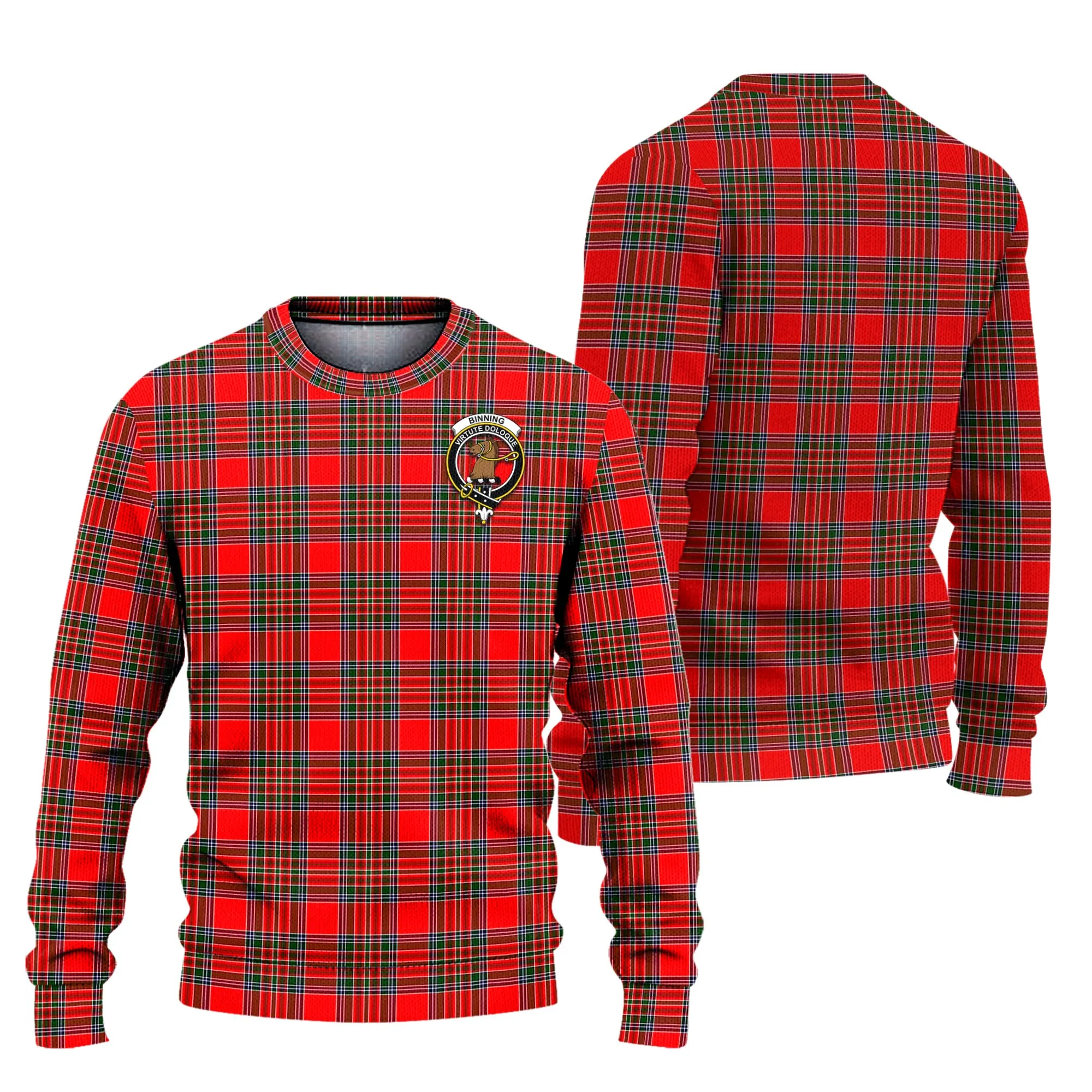 Binning Tartan Ugly Sweater with Family Crest