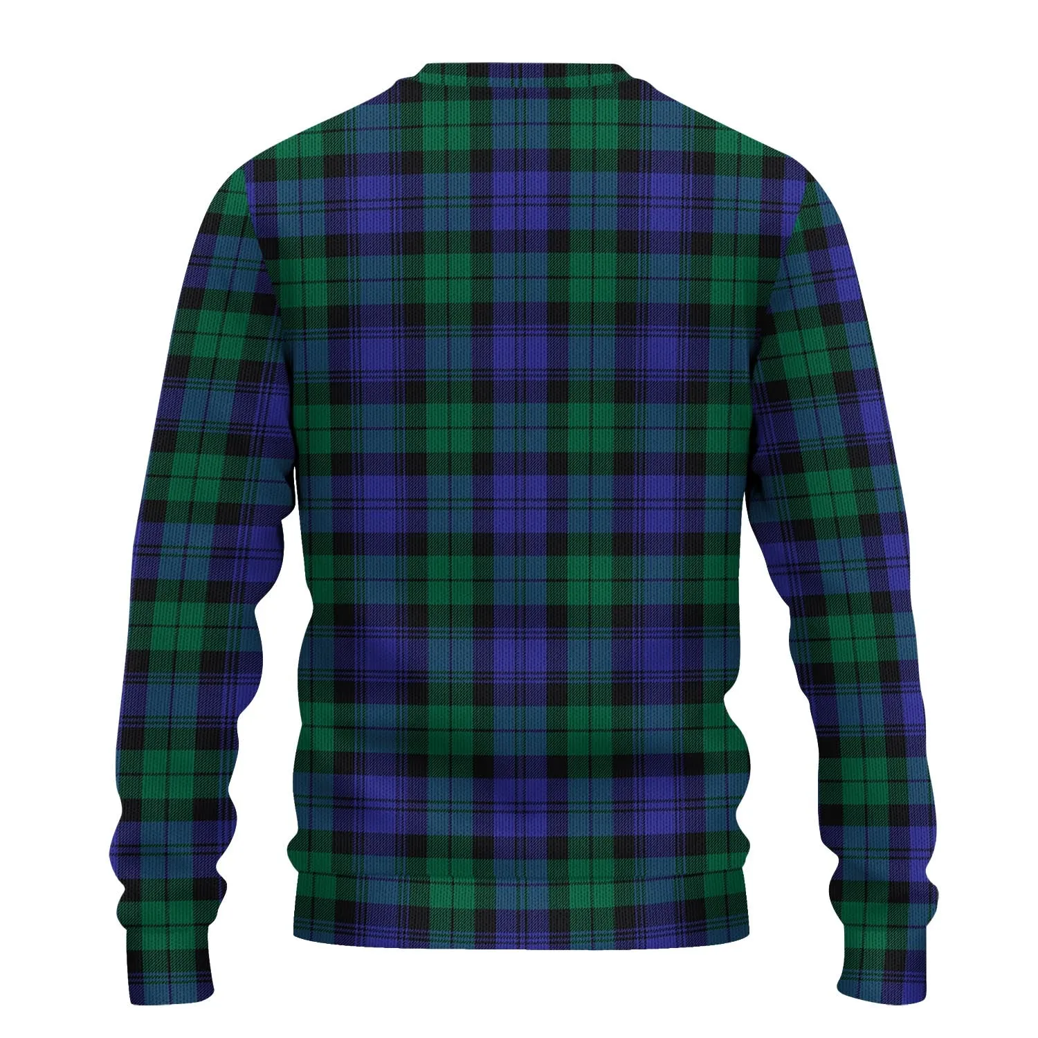 Black Watch Modern Tartan Ugly Sweater with Family Crest