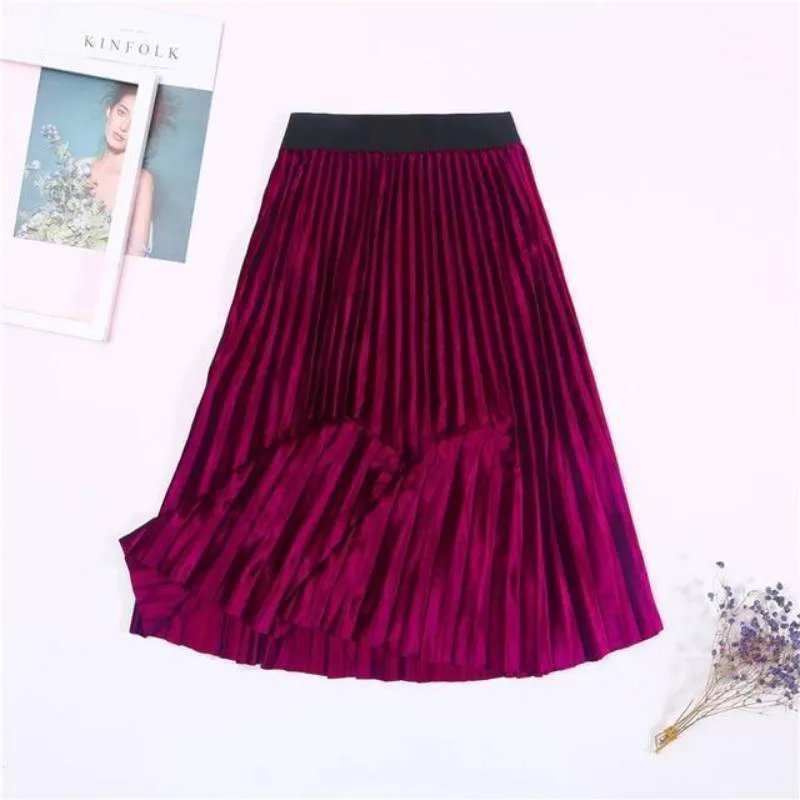 Bohemian Skirt - Velvet High Waisted