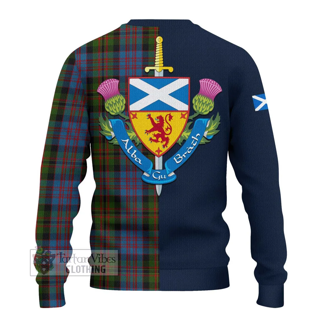 Bowie Tartan Ugly Sweater with Scottish Lion Royal Arm Half Style