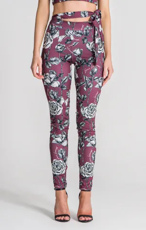 Burgundy Novel Leggings