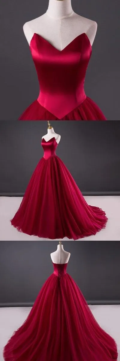 Burgundy Prom Dress, Evening Dress ,Winter Formal Dress, Pageant Dance Dresses, Graduation School Party Gown, PC0211