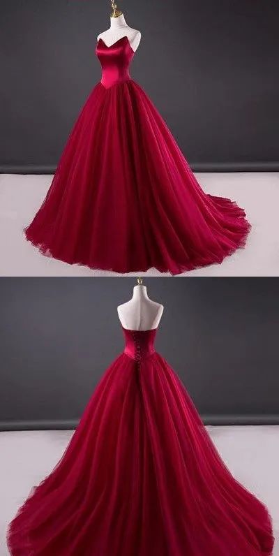 Burgundy Prom Dress, Evening Dress ,Winter Formal Dress, Pageant Dance Dresses, Graduation School Party Gown, PC0211