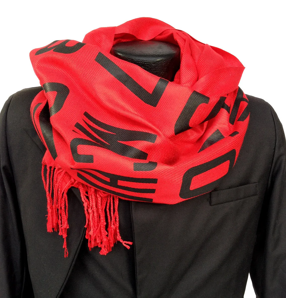 Bus Scroll Scarf: Detroit Main Routes Pashmina