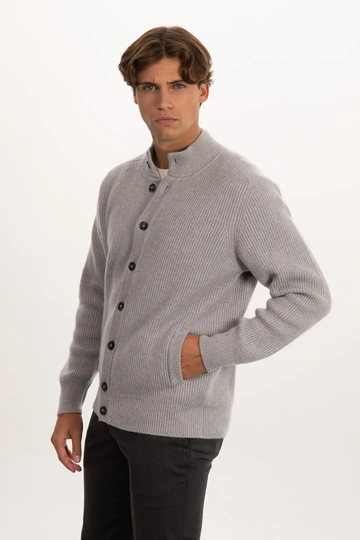 Cardigan maglia inglese 100% cashmere con bottoni