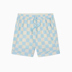 Cerulean Check Basketball Shorts