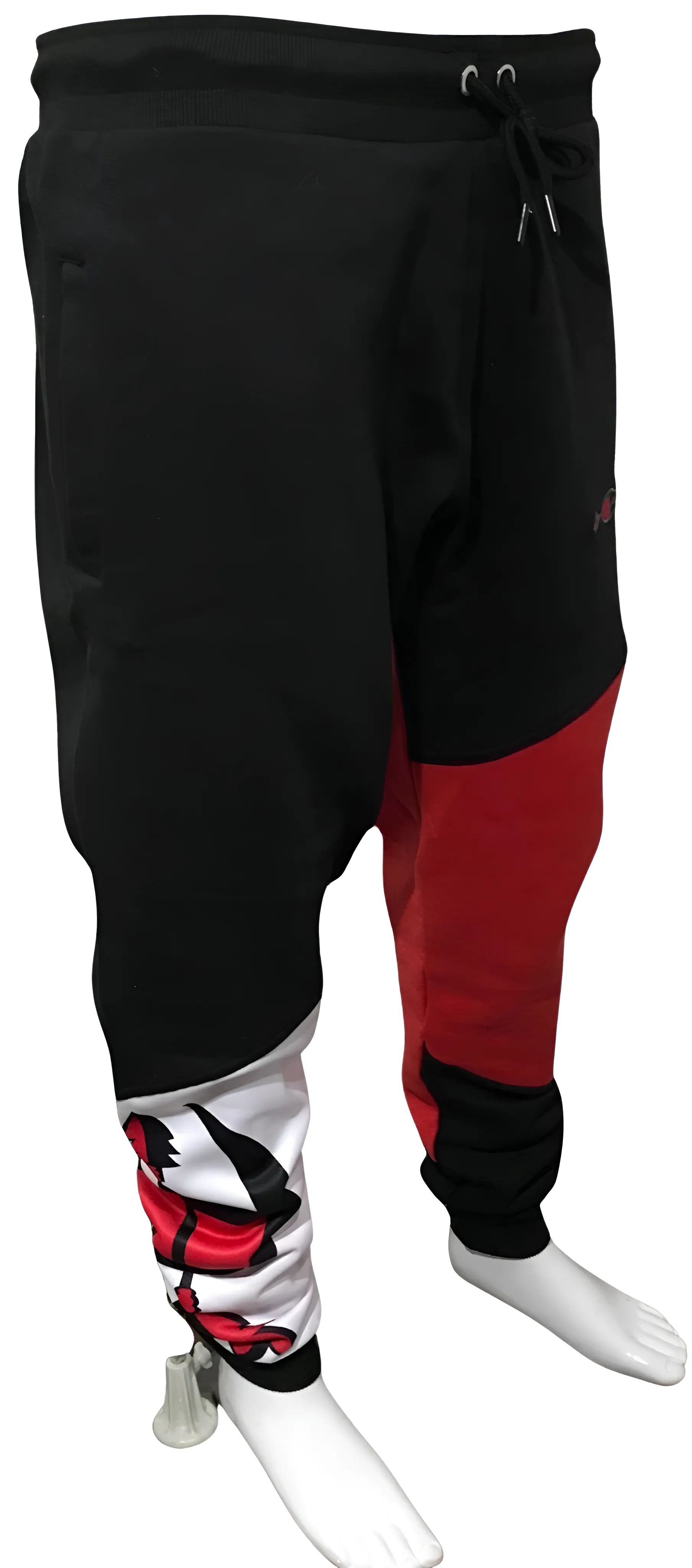 ^CHAMPION CHIEF^ (RED-MULTI) LUXURY JOGGER SWEATPANTS (CUT & SEW) (EMBROIDERED LOGO)