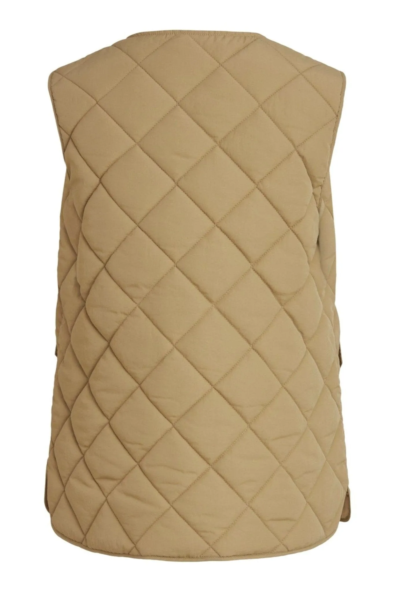 Cooli Quilted Short Vest - Beige