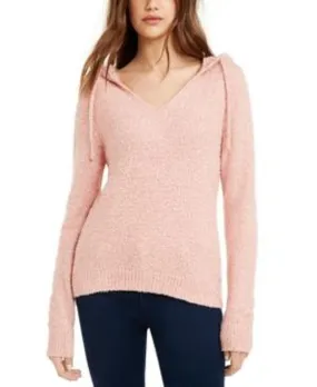 Crave Fame Juniors' Marled Fuzzy Pullover Hoodie Pink Size Extra Large