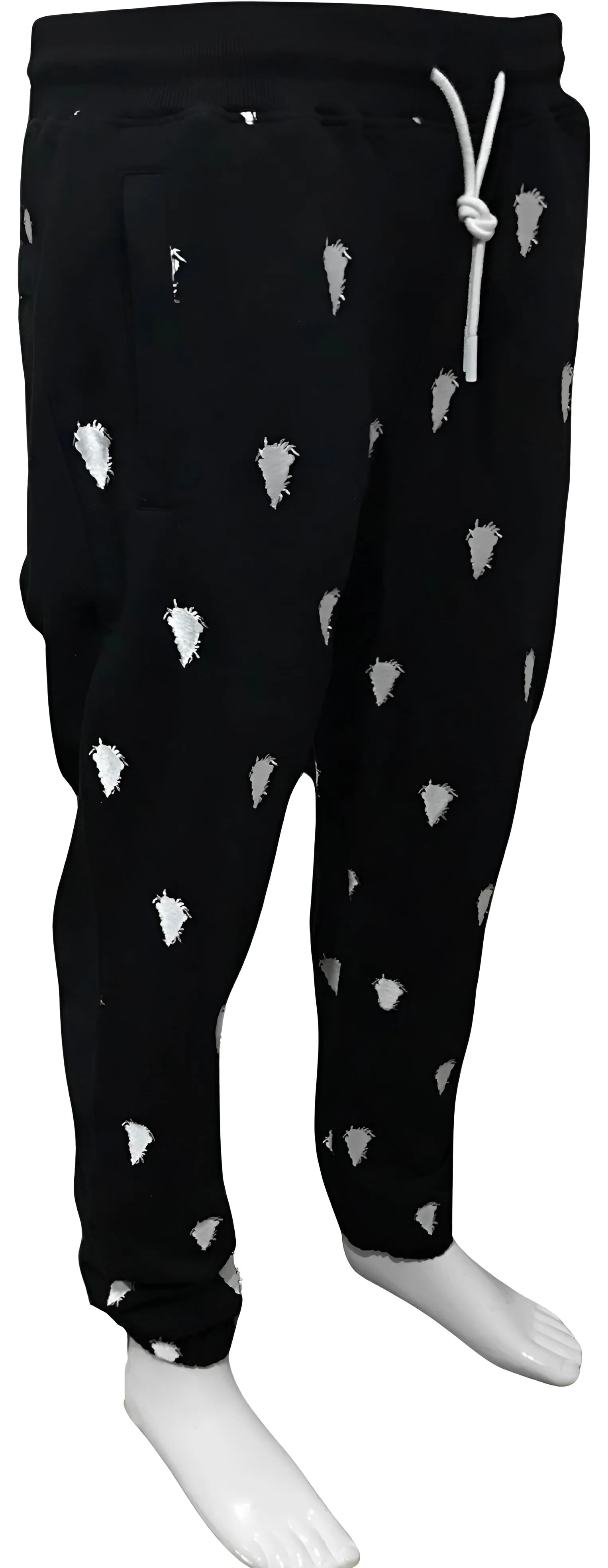 ^CROOKS & CASTLES^ (BLACK) ~SILHOUETTE~ EMBROIDERED JOGGER SWEATPANTS