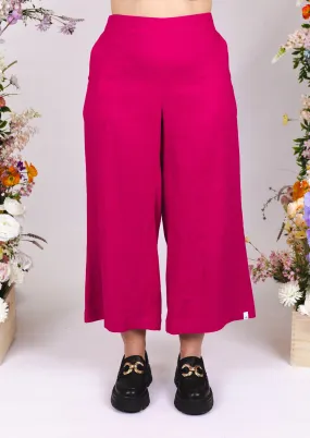 Culottes Linen Trousers Peacock Pink