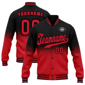 Custom Black Red Fade Fashion Jacket Bomber Full-Snap Varsity Letterman Personalized Jacket FZ005-D020229-26