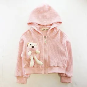 Doe a Dear Girls Teddy Bear Hooded Jacket and Joggers Set