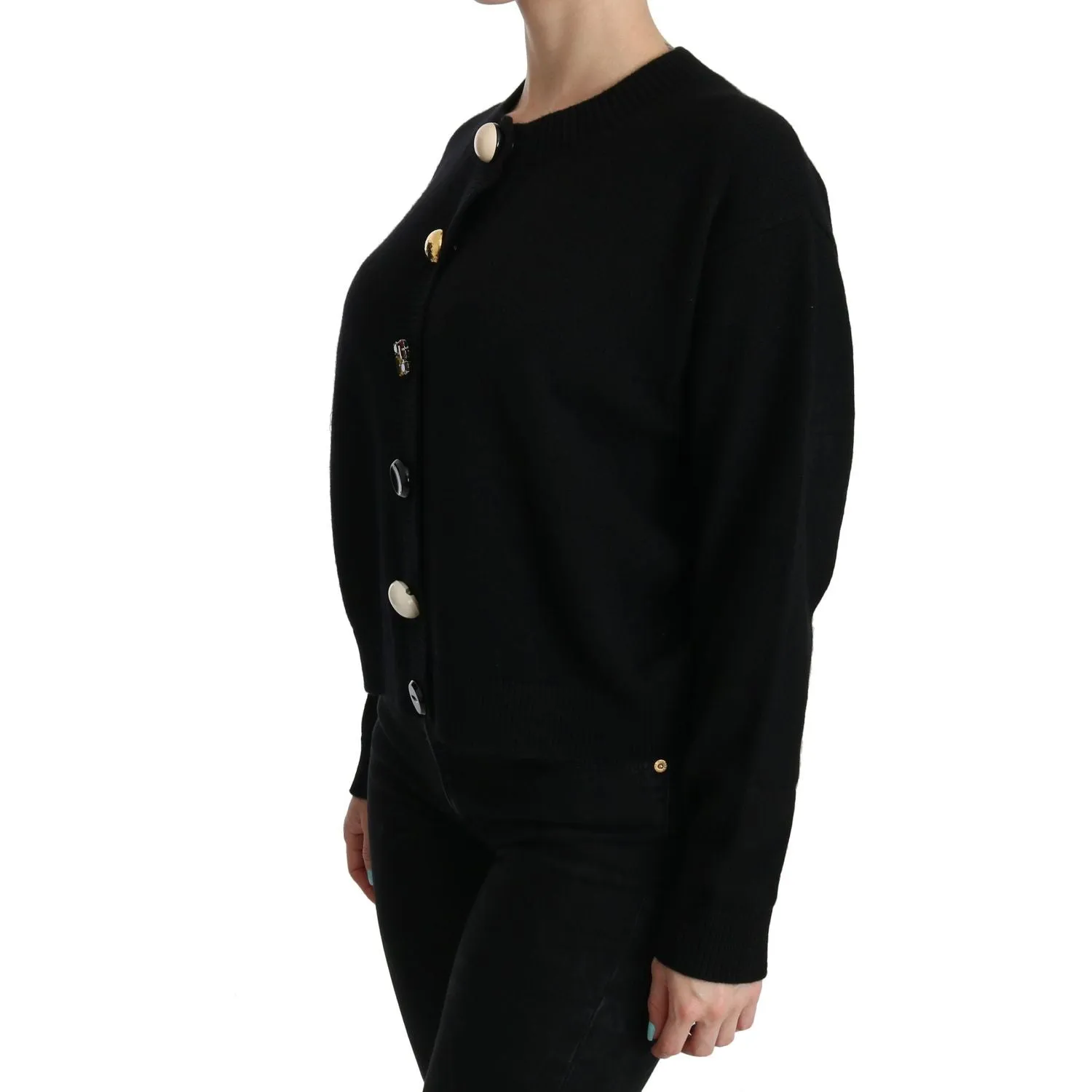 Dolce & Gabbana Elegant Black Cashmere Cardigan Top