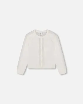 DPD Knit Cardigan in Off White