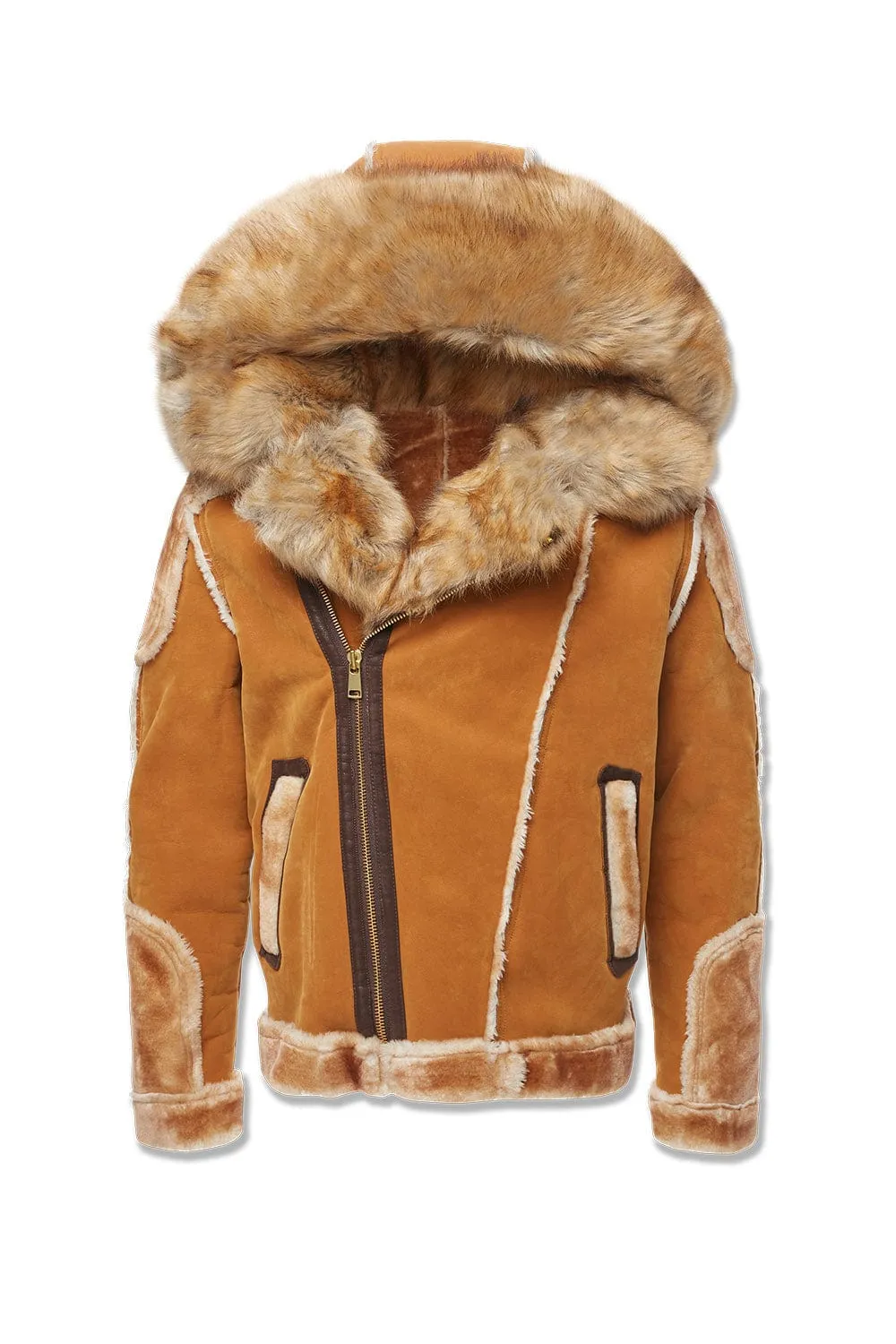 El Jefe Shearling Moto Jacket (Cognac)