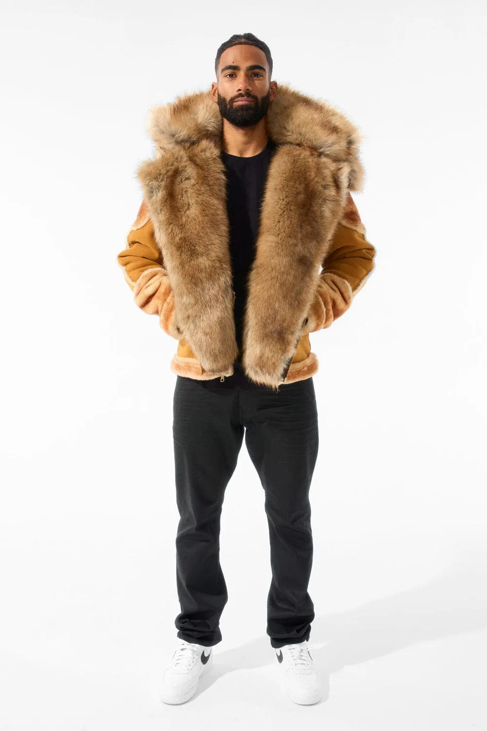 El Jefe Shearling Moto Jacket (Cognac)