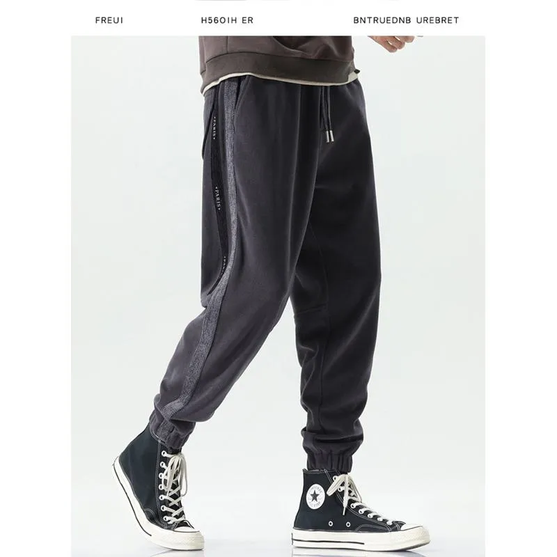 Elastic Waist Tapered Loose Fit Thick Versatile Elasticity Sweatpant