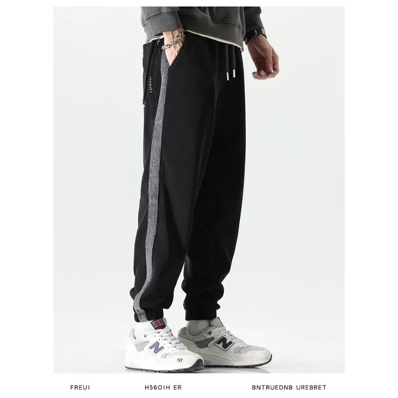 Elastic Waist Tapered Loose Fit Thick Versatile Elasticity Sweatpant