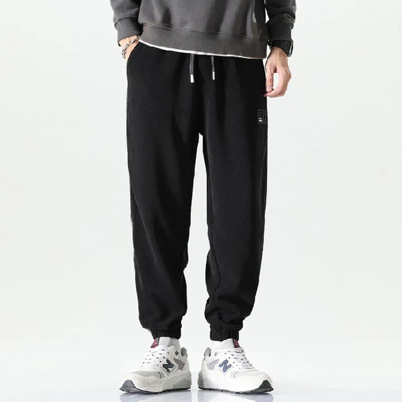 Elastic Waist Tapered Loose Fit Thick Versatile Elasticity Sweatpant