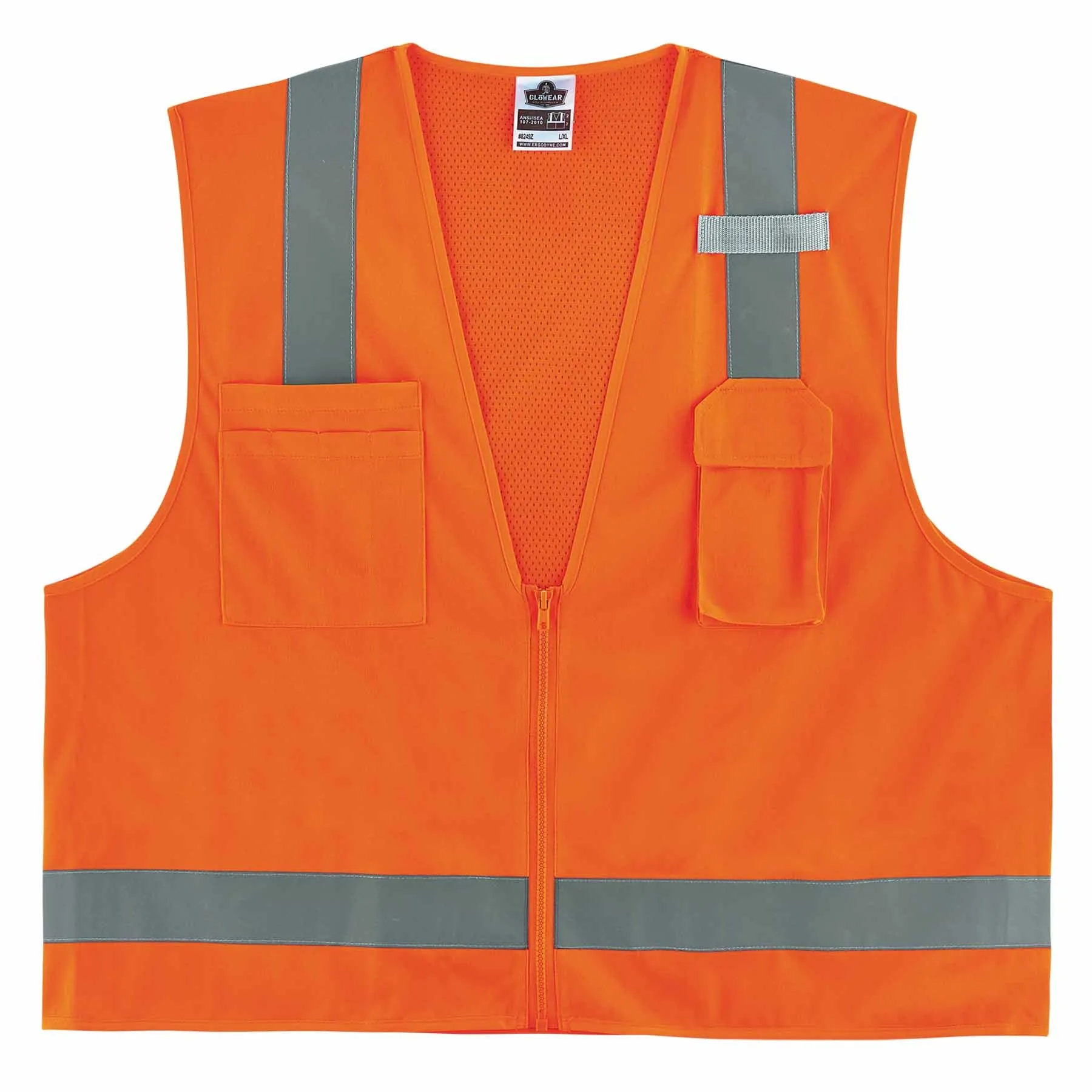 Ergodyne 24514 8249Z-S L Orange Class 2 Economy Surveyors Vest - Single Size