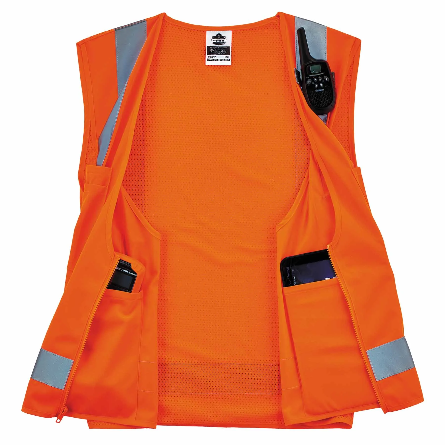 Ergodyne 24514 8249Z-S L Orange Class 2 Economy Surveyors Vest - Single Size