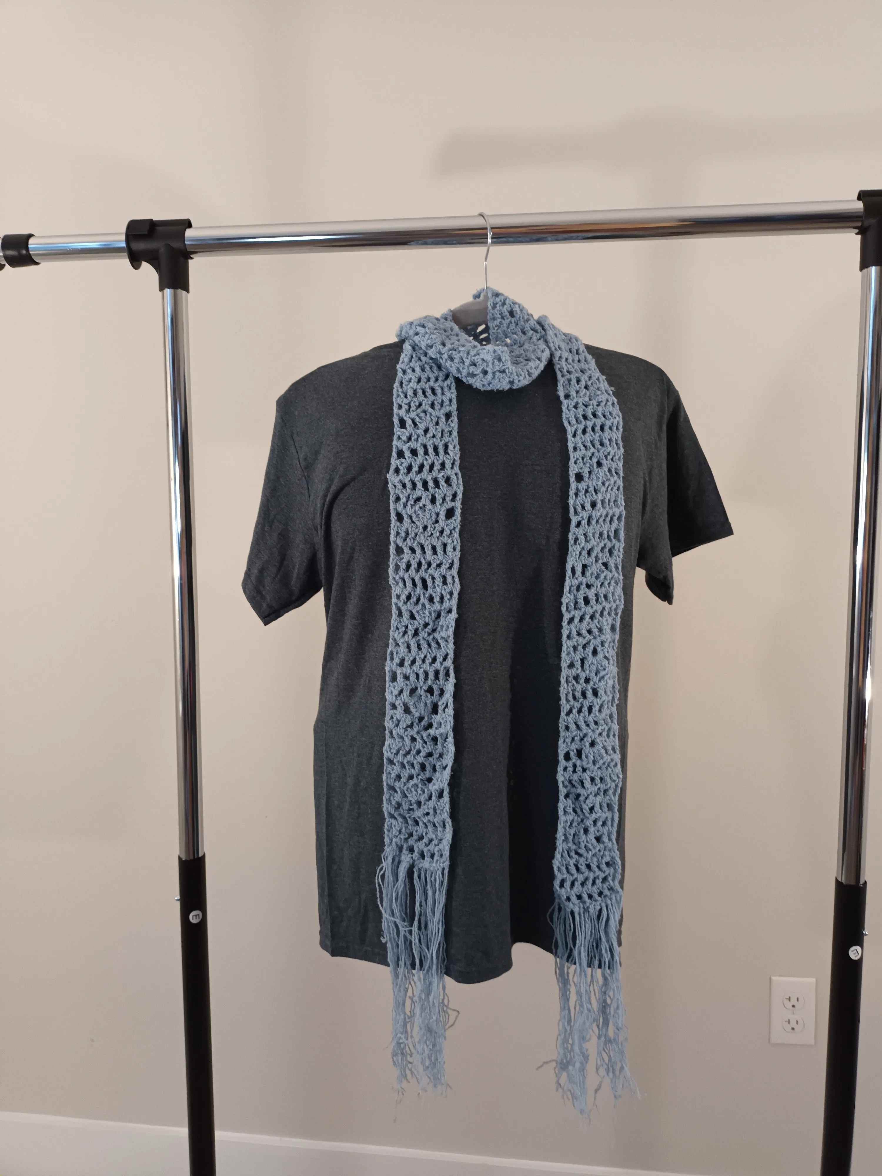 Extra Long Light Blue Scarf