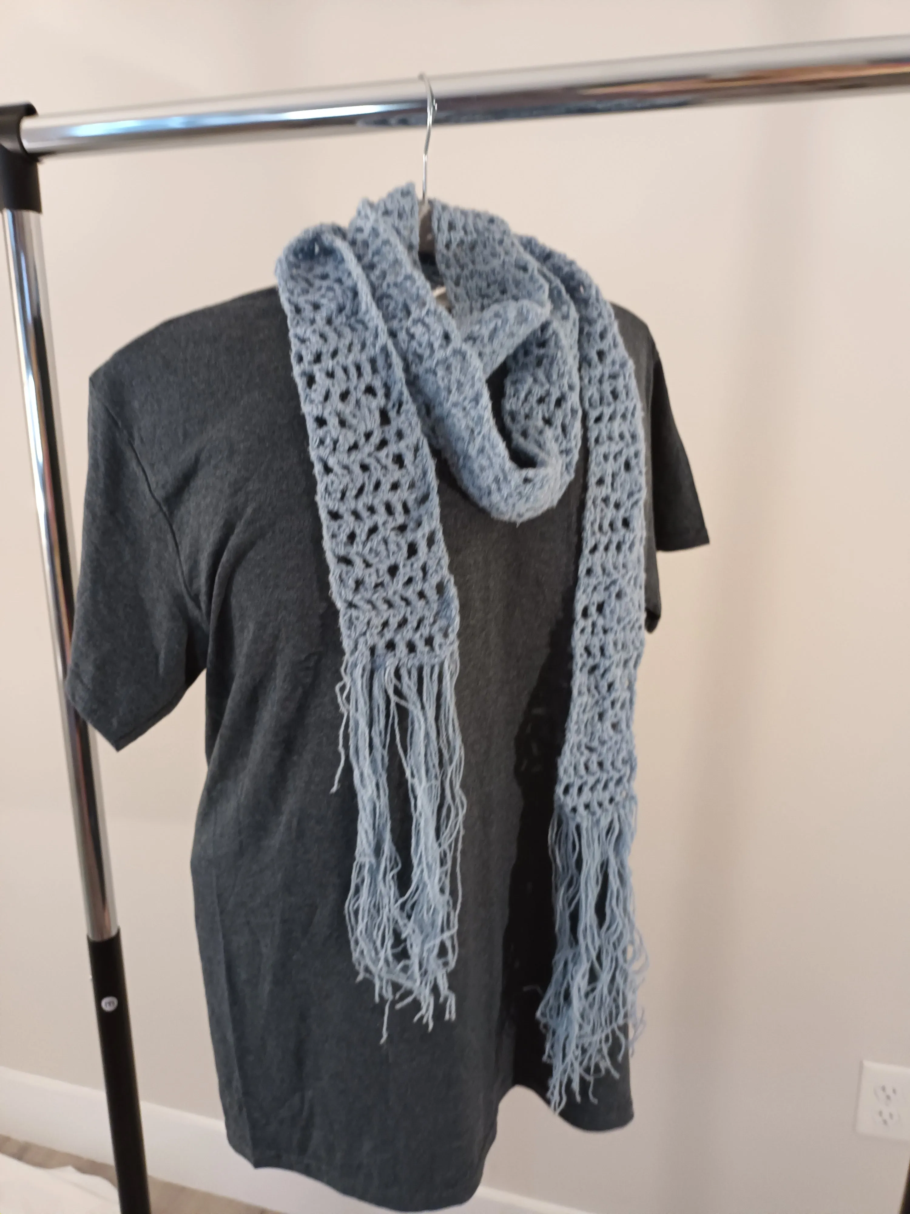 Extra Long Light Blue Scarf