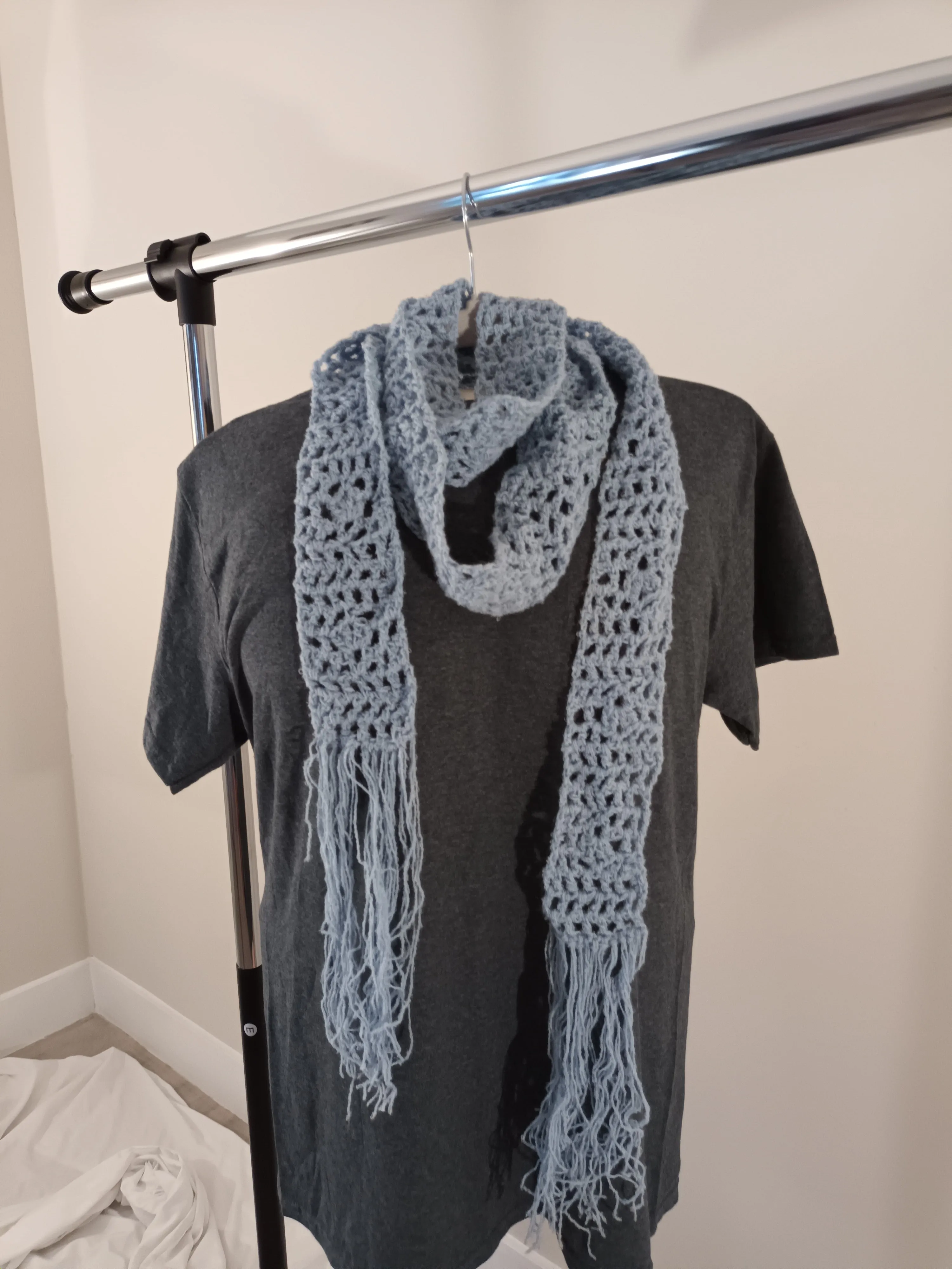 Extra Long Light Blue Scarf