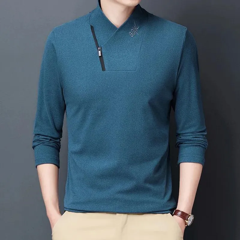 Fashion Polo Neck High Quality Zipper Mens Sweater S4689282