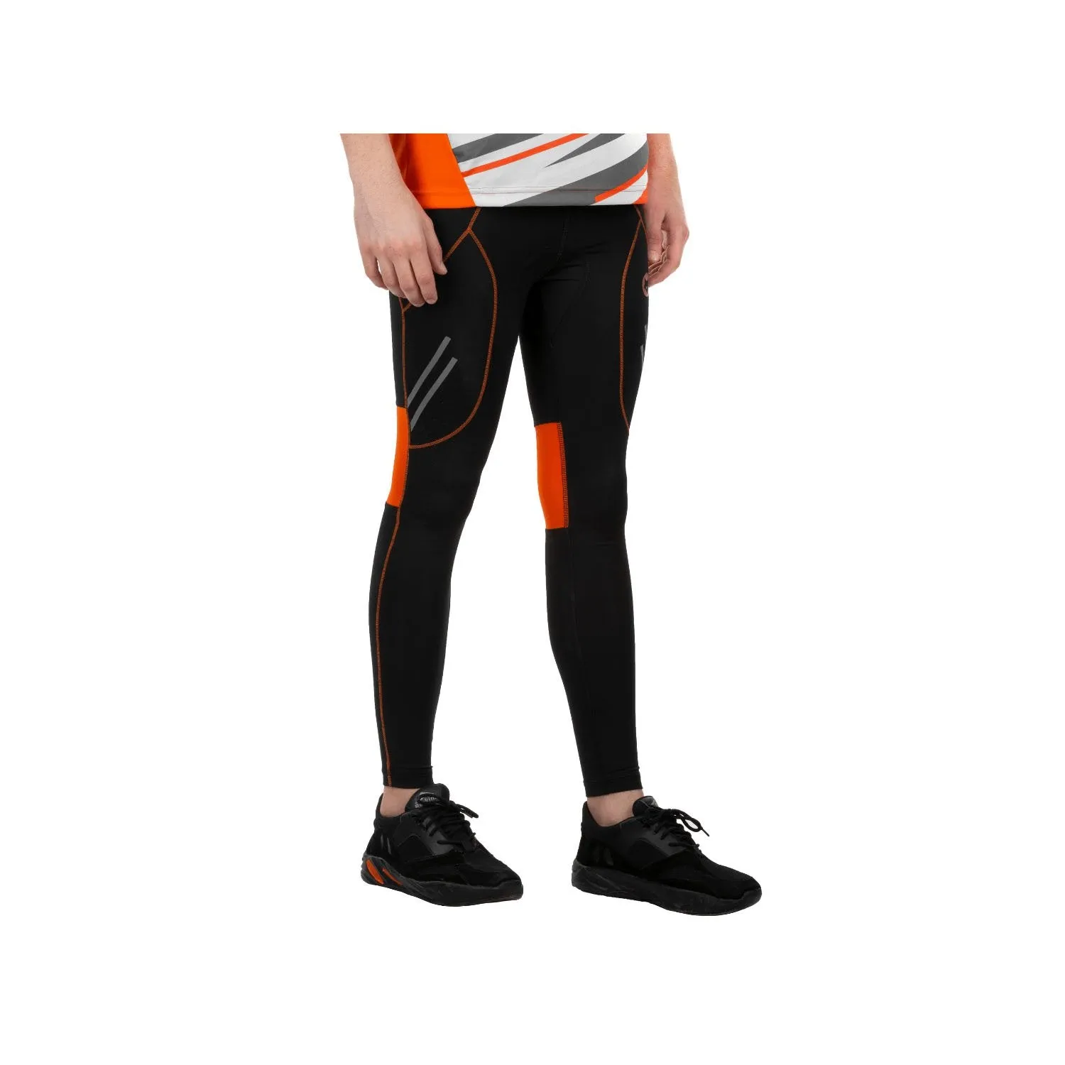 Firefox Full Length Leg Warmer - Black/Orange