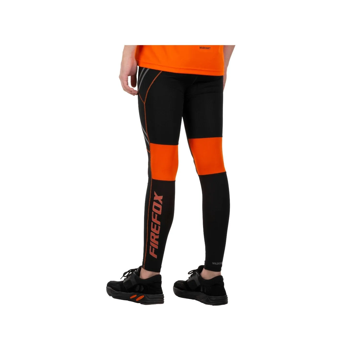 Firefox Full Length Leg Warmer - Black/Orange