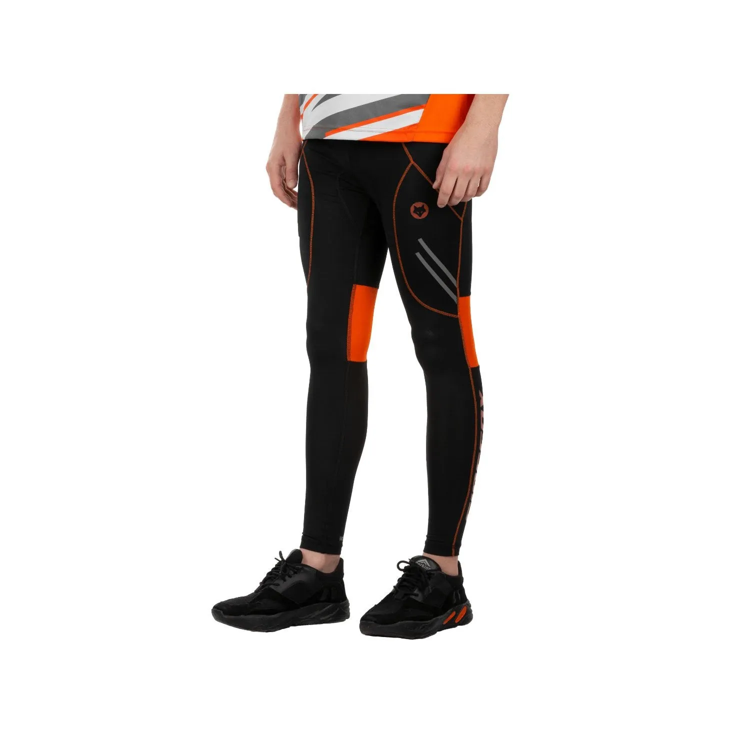 Firefox Full Length Leg Warmer - Black/Orange