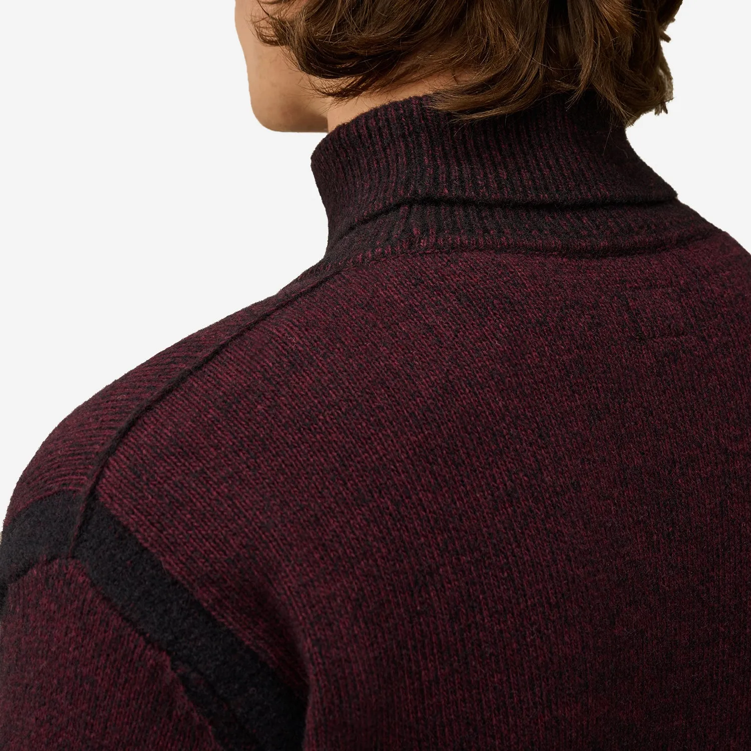 Fleece Knit Vanise Turtleneck Sweater - Potent Purple/Black