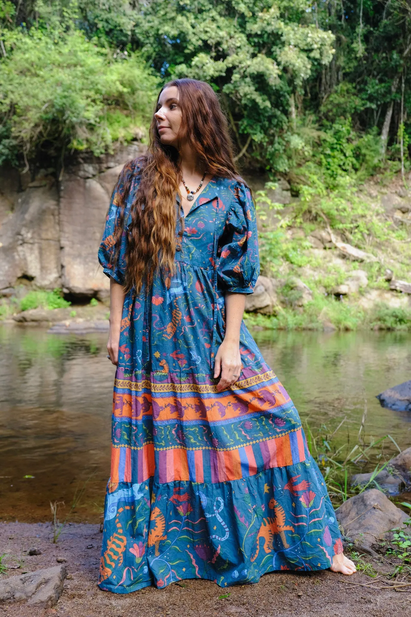 Frida Maxi Dress - Winter Mythic - Turquoise