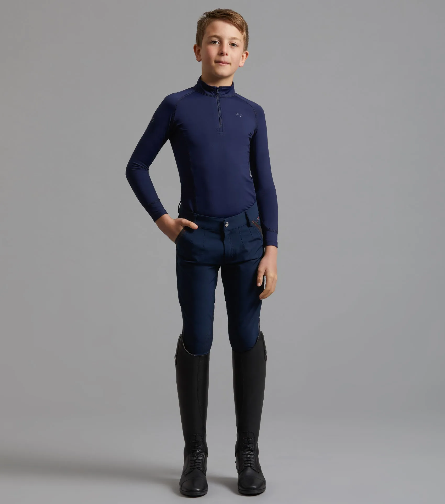 Gando Boys Gel Knee Riding Breeches Navy