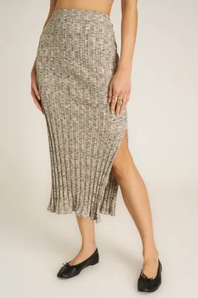 Giorgia Sweater Rib Skirt - Mother of Pearl