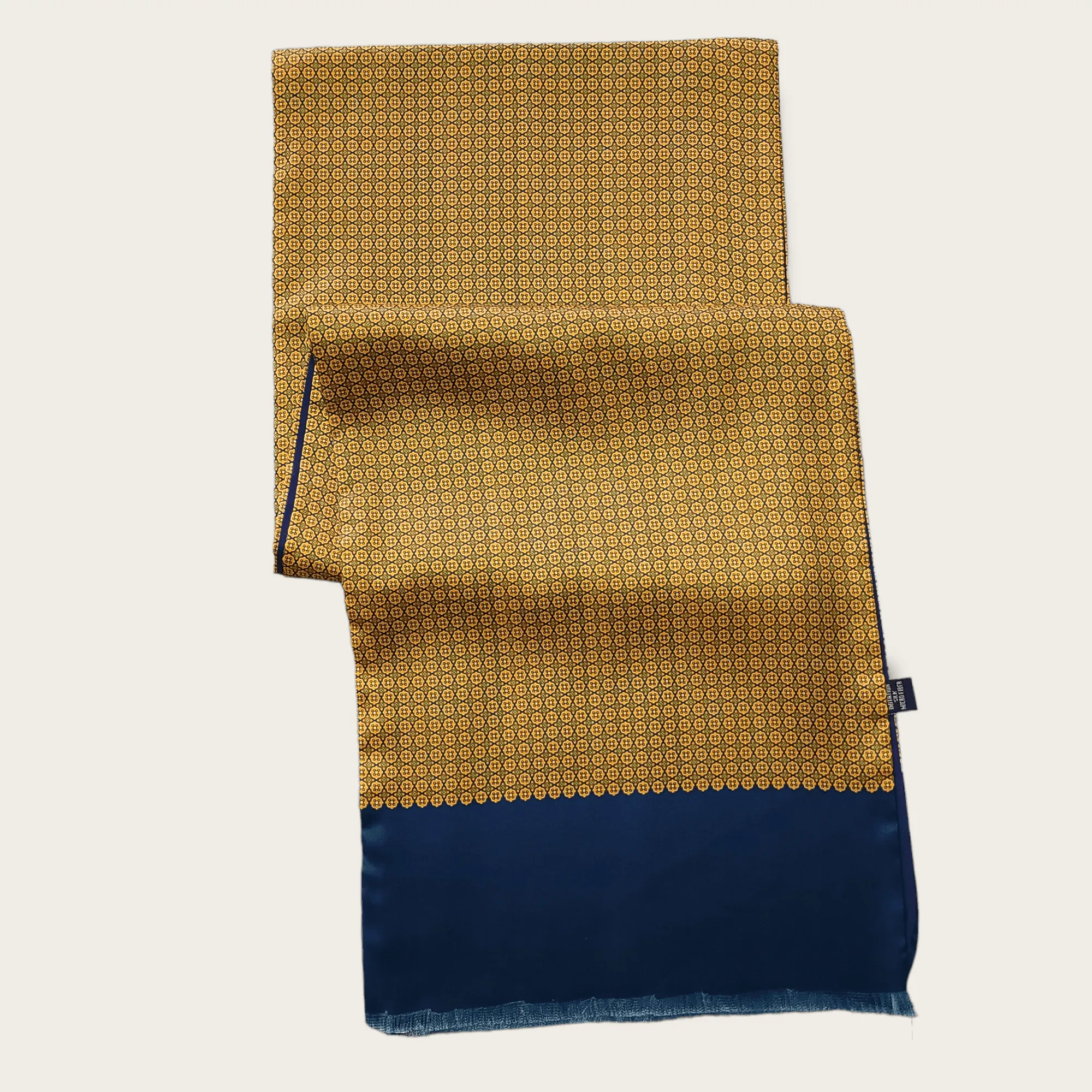 Gold Orange Navy Blue Luxury Scarf