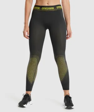 Gymshark Apex Seamless Low Rise Leggings - Black/Yellow