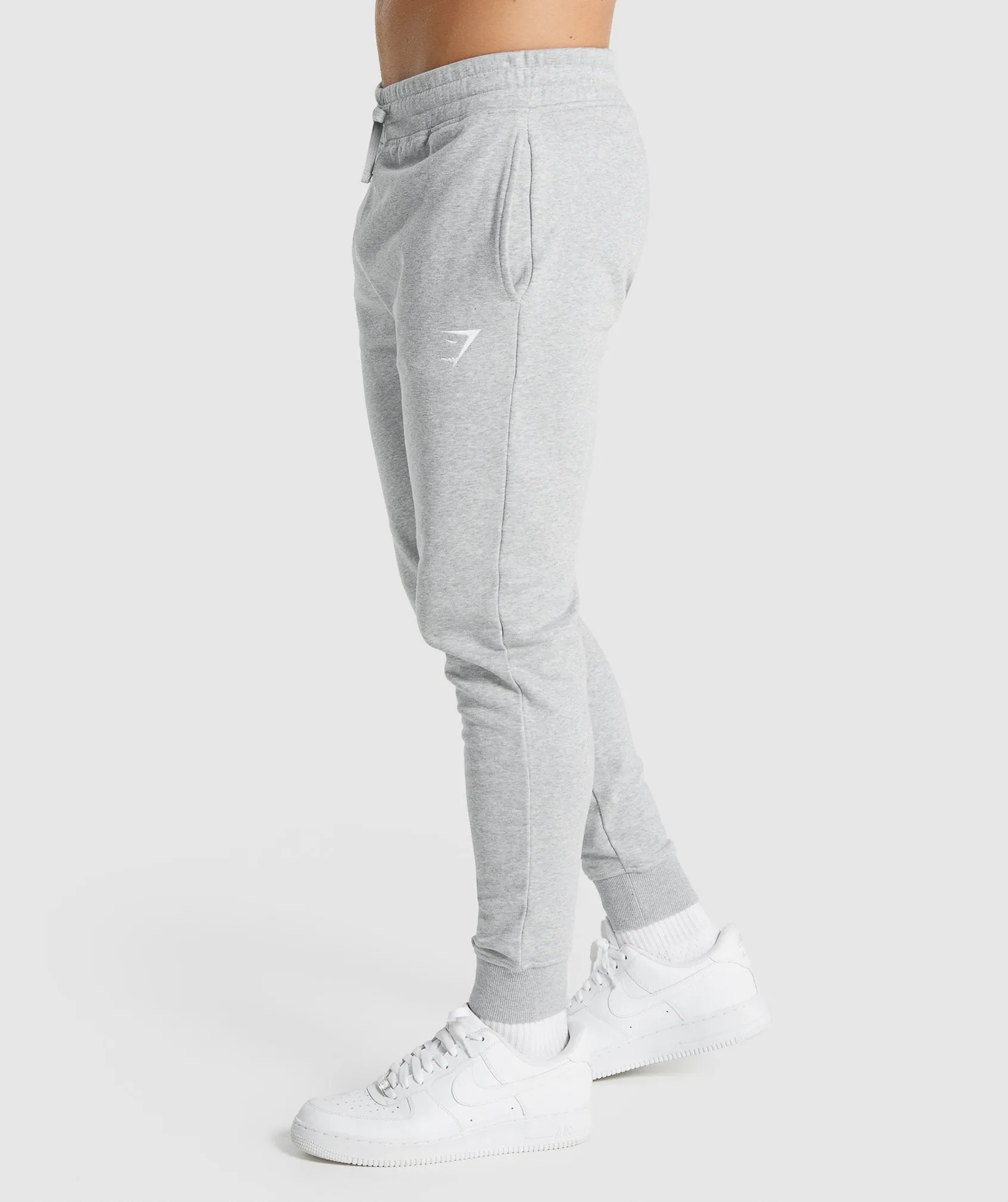 Gymshark Crest Joggers - Light Grey Marl