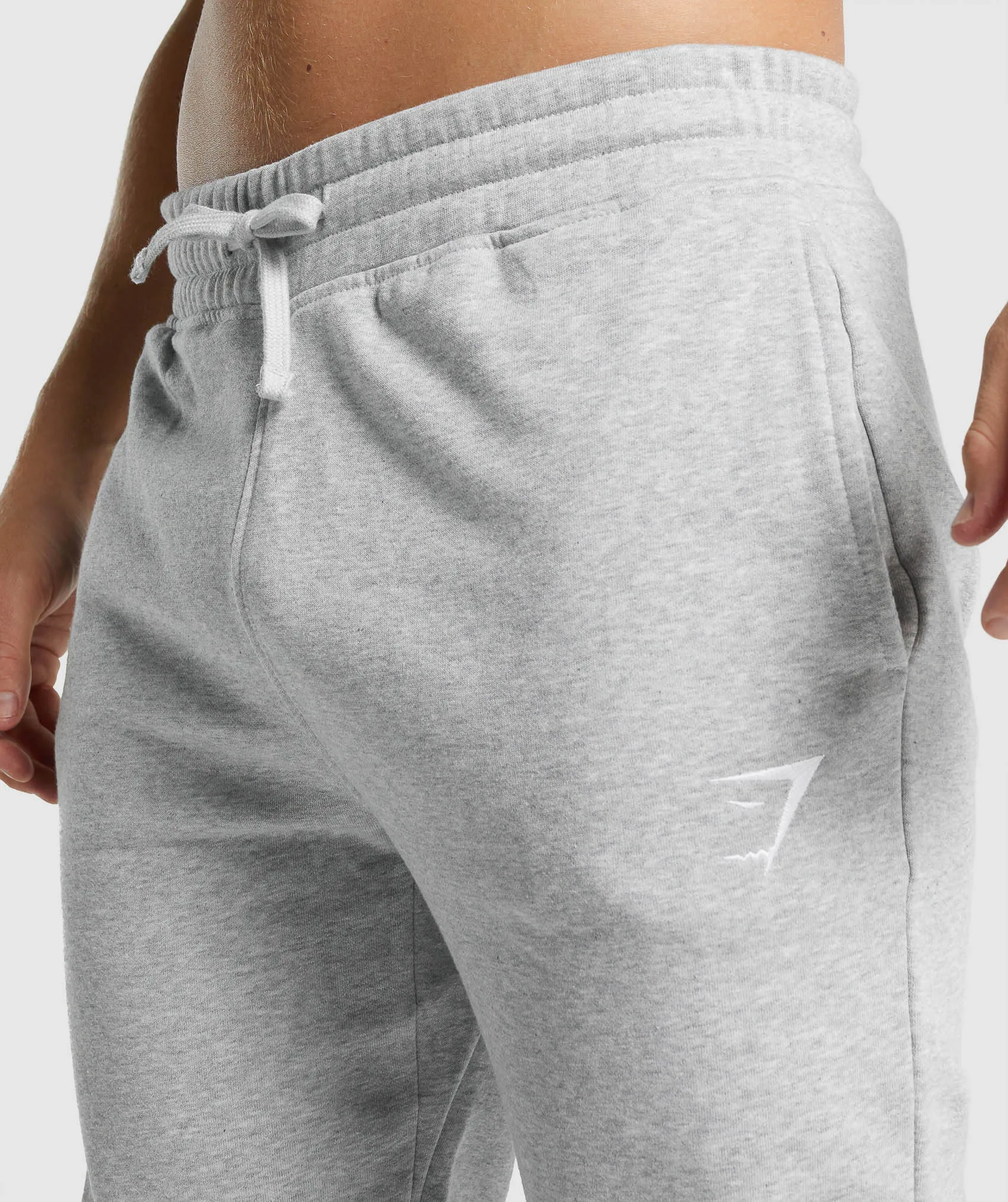 Gymshark Crest Joggers - Light Grey Marl